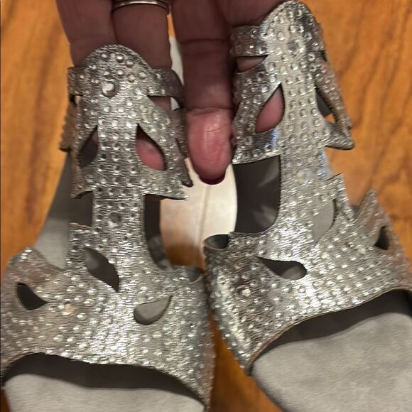 Joan Boyce Silver Glamorous Slide Sandals - Picture 10 of 10